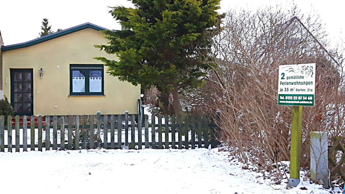 Ferienwohnung Bodden - Eingang im Winter